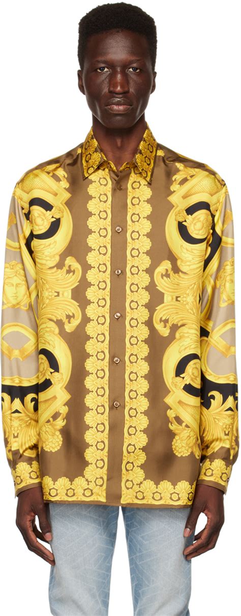 brown versace shirt